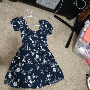Floral Navy Blue Dress